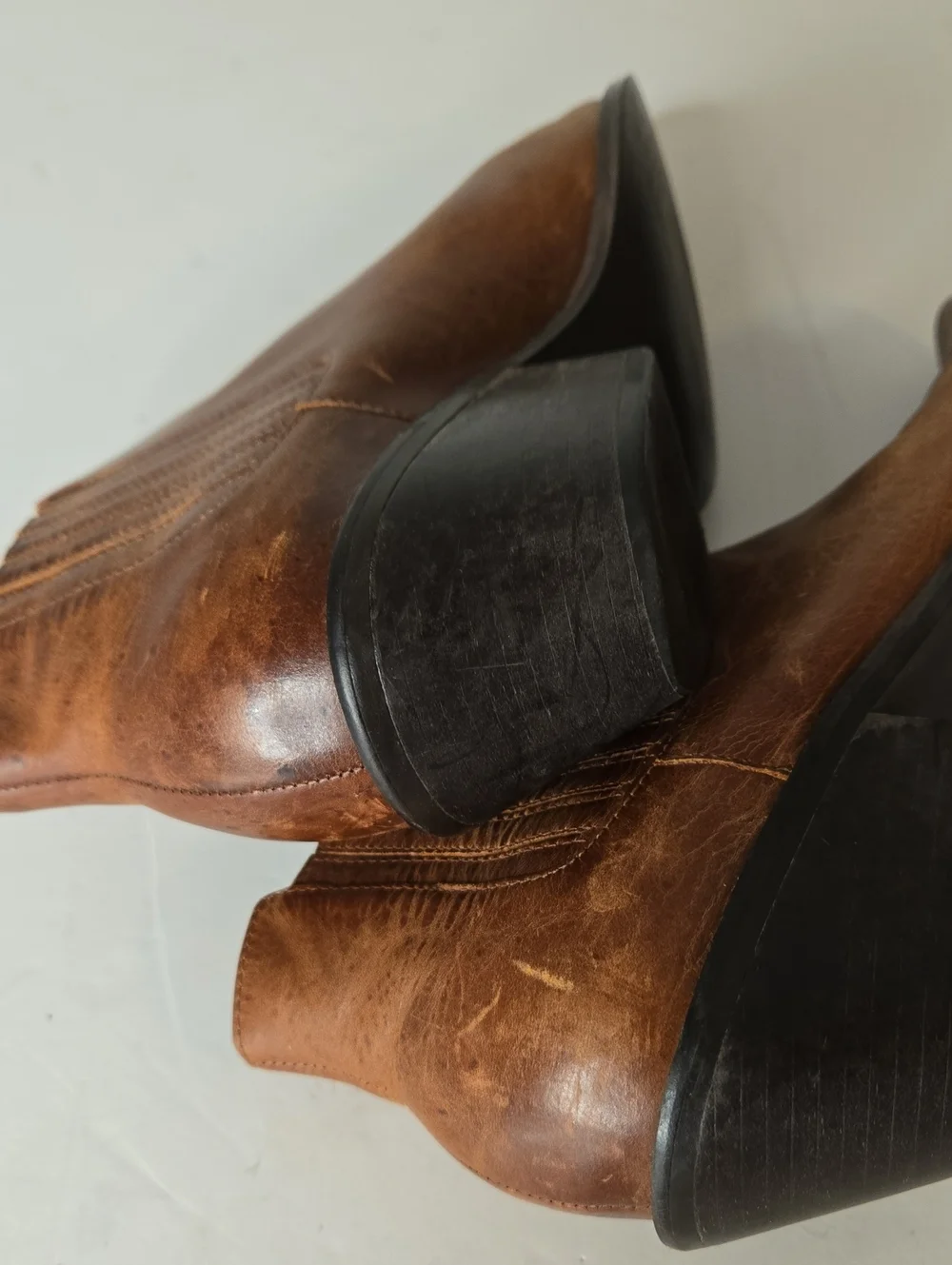 MATISSE Brown Leather Western Cowboy Ankle Boots Size 8.5
